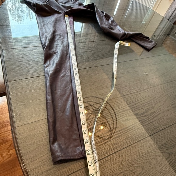 SPANX Faux Leather Leggings Burgundy Brown 45488 - Picture 11 of 13